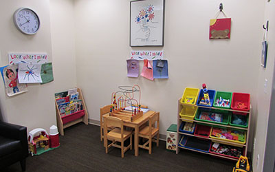 Child playroom waiting area of office